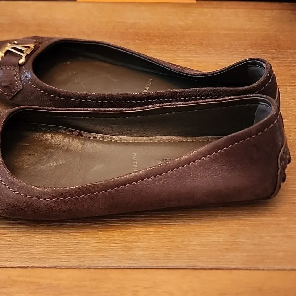 Authentic Louis Vuitton Brown Oxford Ballerina Flats Size 36